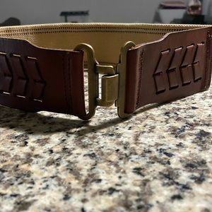 Tan and Brown Leather Fossil Belt